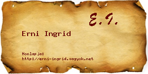 Erni Ingrid névjegykártya